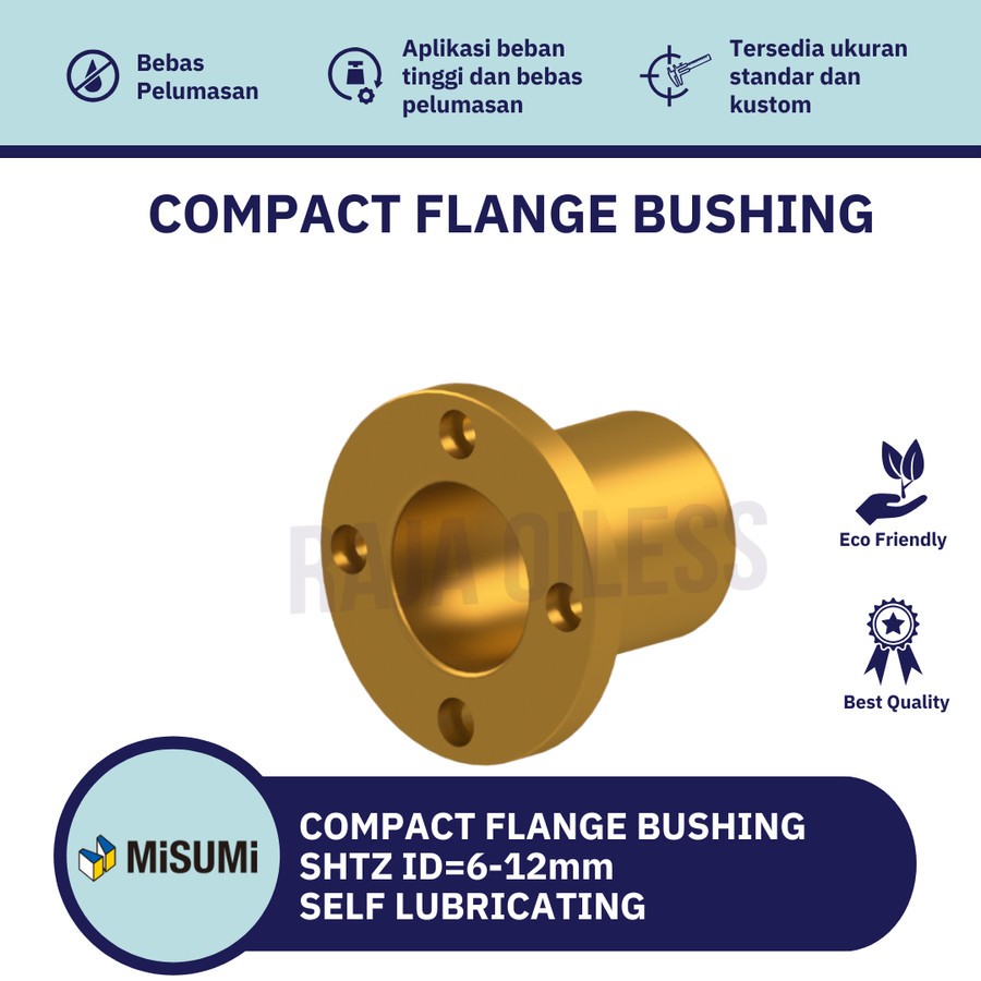 Jual Misumi Compact Flange Bushing ID=6-12mm Self Lubricating/Oil Free ...