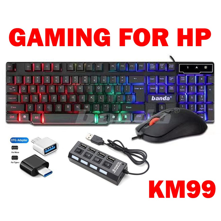 Jual Trend-PAKET KOMPLIT KEYBOARD GAMING MOUSE USB HUB OTG