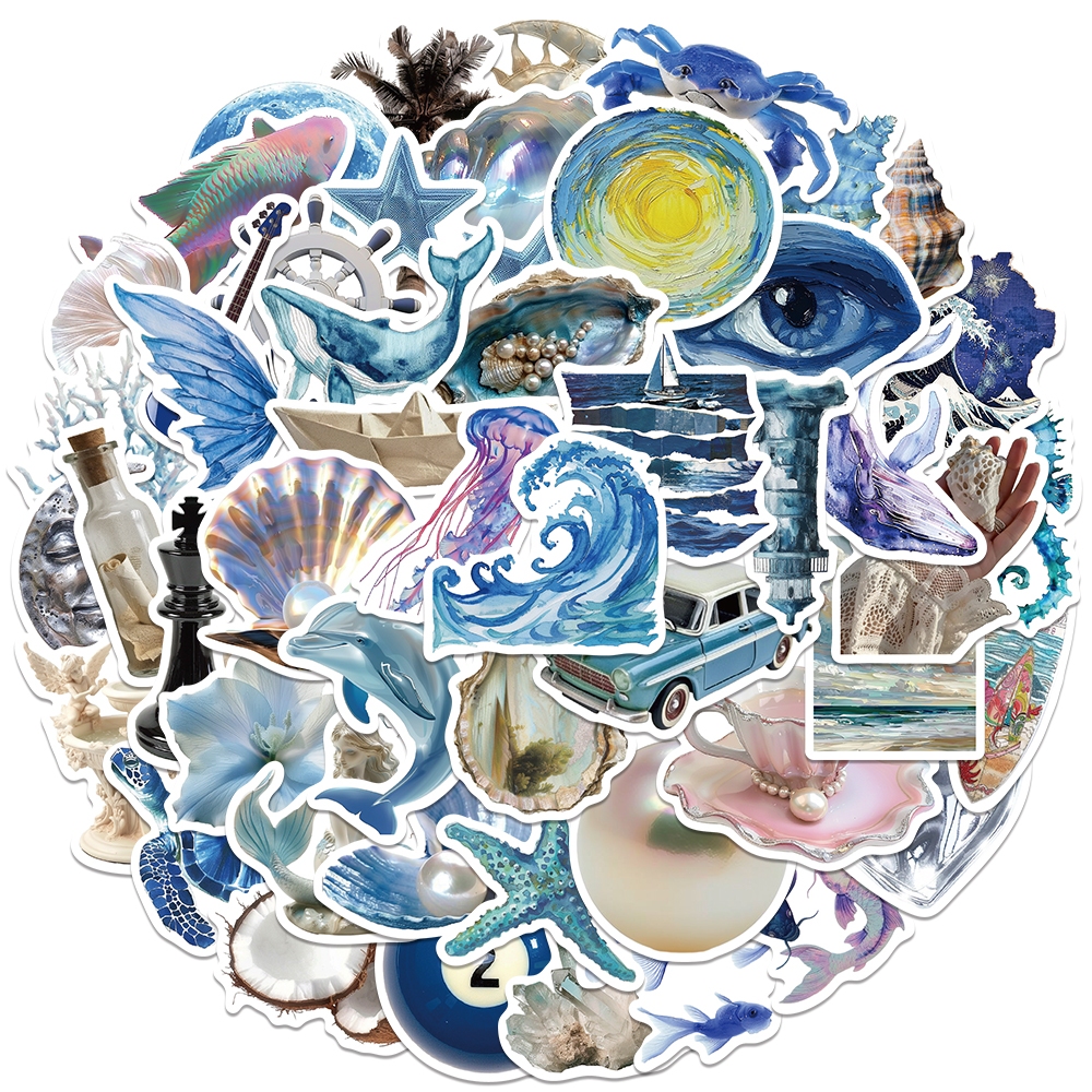 Jual New Kehidupan laut Stiker Biru tua INS Stiker Anti Air Stikers ...