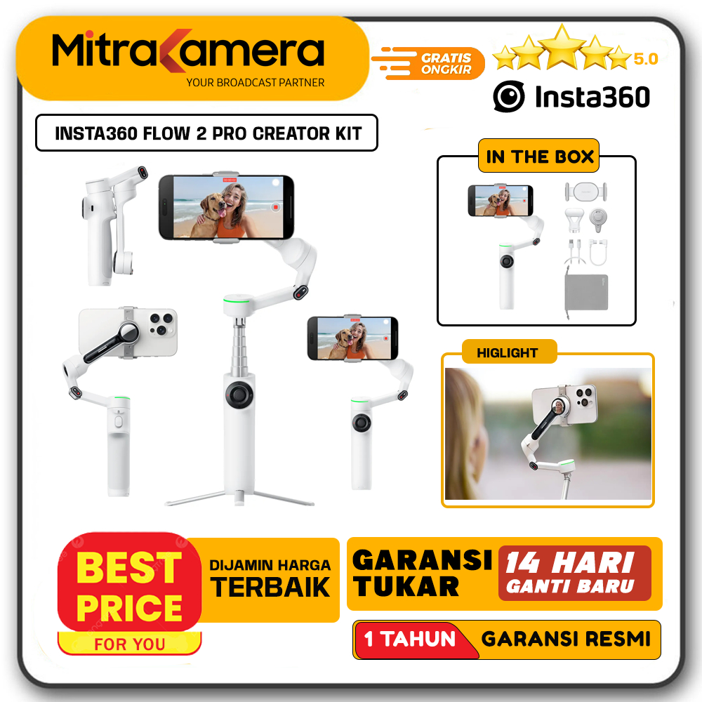 Insta360 Flow 2 Pro Creator Kit クリエイター Insta360 Flow 2 Pro Smartphone Gimbal Stabilizer