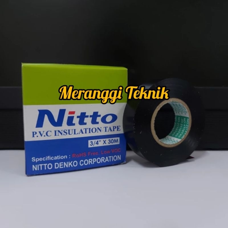 Jual id3814 Isolasi listrik hitam Nitto 3/4