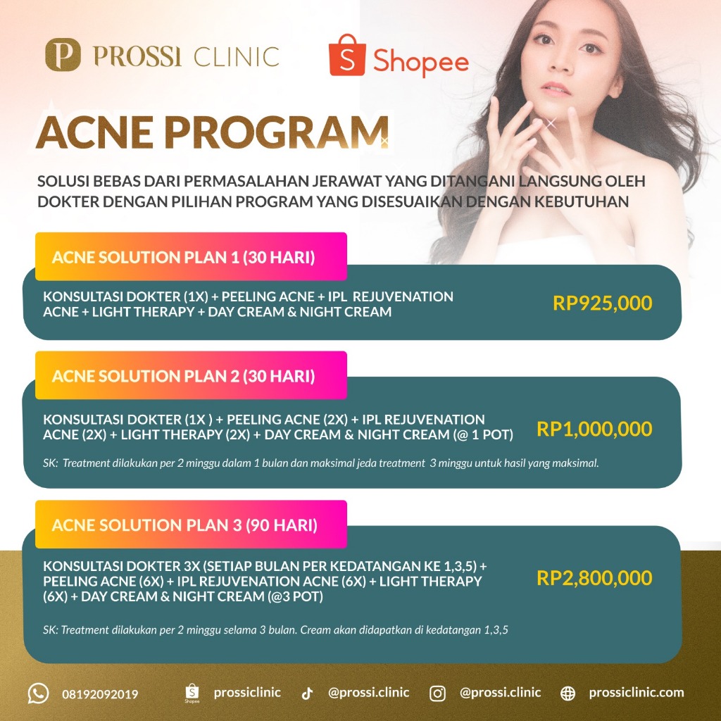 Jual ACNE PROGRAM COMPLEXION PLAN - TREATMENT PROSSI CLINIC | Shopee ...