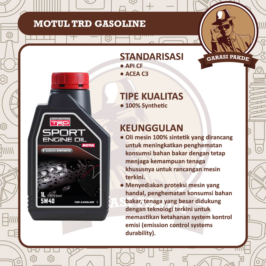 Jual Motul TRD Sport Engine Oil Gasoline 5W-40 1L - Oli Mesin Mobil ...