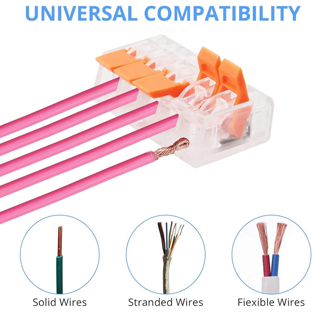 Jual 100pcs Terminal Listrik Blok Connector Box Electrical Lever Wire ...