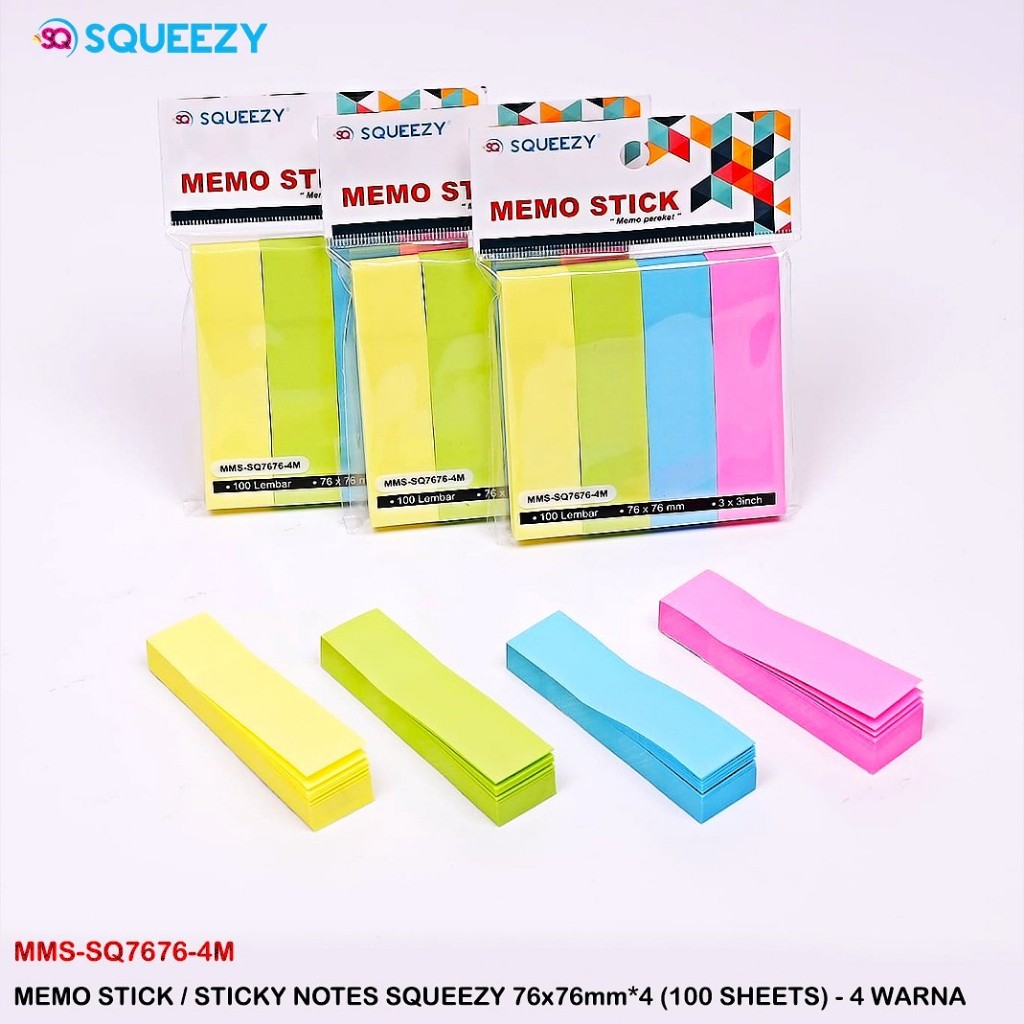 Jual SQUEEZY Memo / Sticky Notes MMS SQ 7676 (4M) | Shopee Indonesia