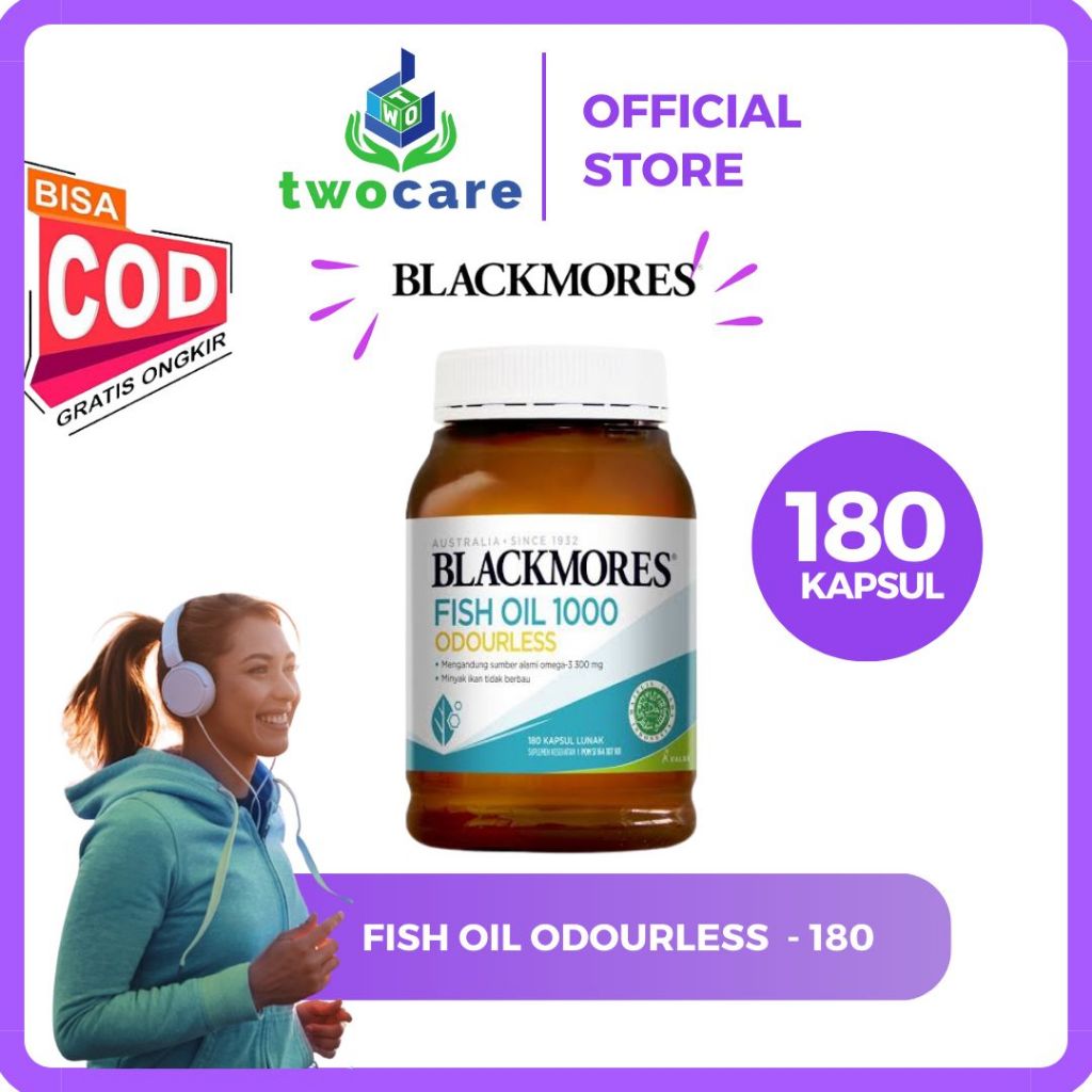 Jual Blackmores Odourless Fish Oil 1000mg Bpom KALBE 180 kapsul