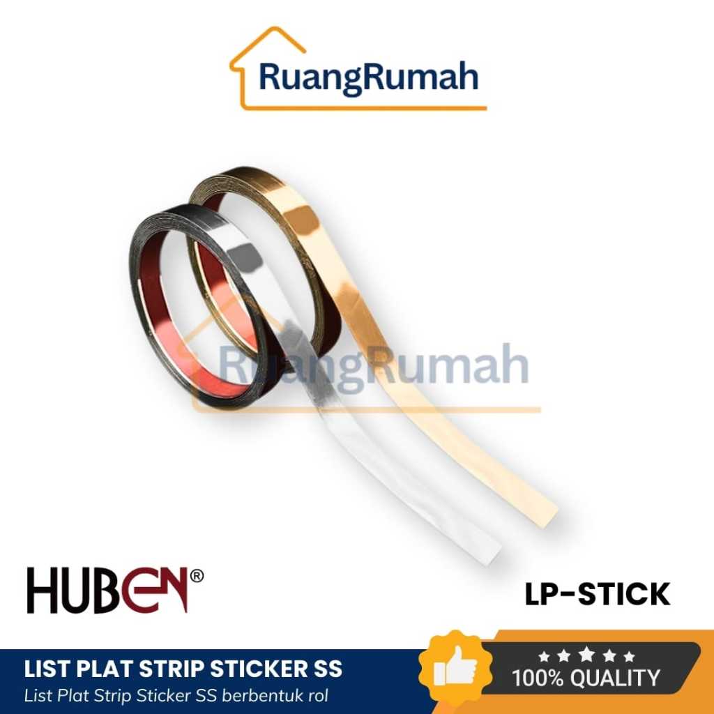 Jual List Plat Strip Sticker Stainless Steel HUBEN Stiker Ukuran 10 15 ...