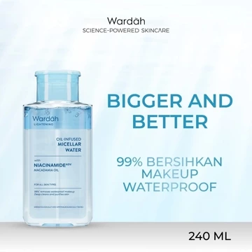 WARDAH MICELLAR WATER SERIES ( 100 240 400 Ml ) Pembersih Make Up Wajah Acnederm Nature Daily