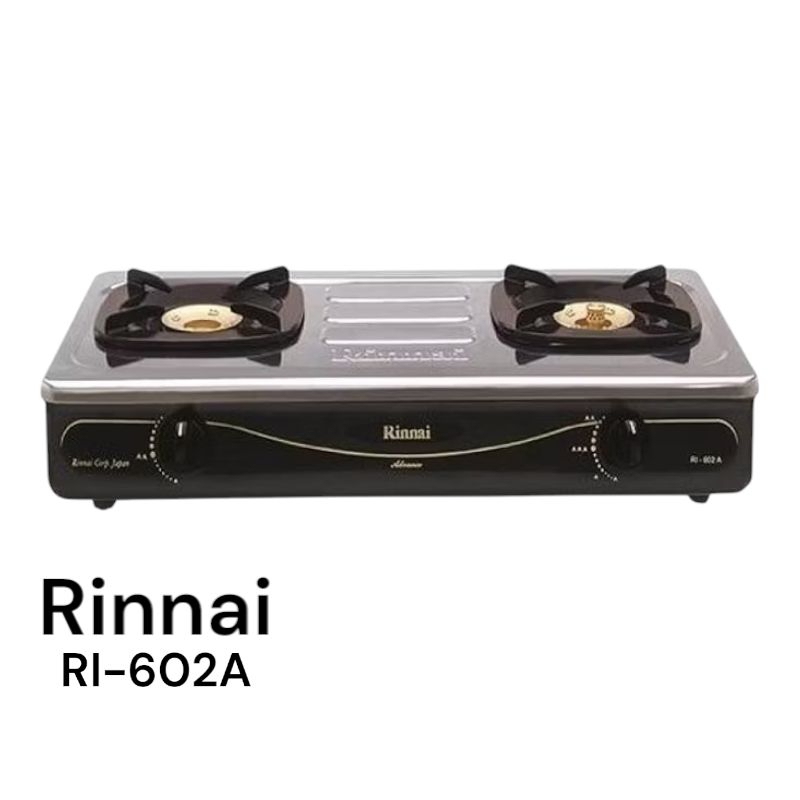 Jual Kompor Gas Rinnai 2 Tungku RI-602A Stainless api lilin | Shopee ...