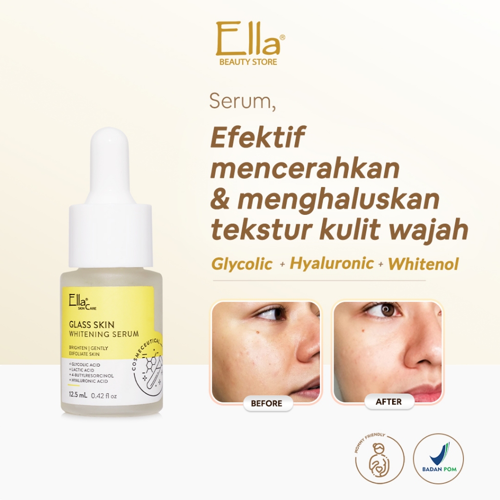 Jual Ella Skincare Glass Skin Serum Whitening with Glycolic Acid (AHA ...