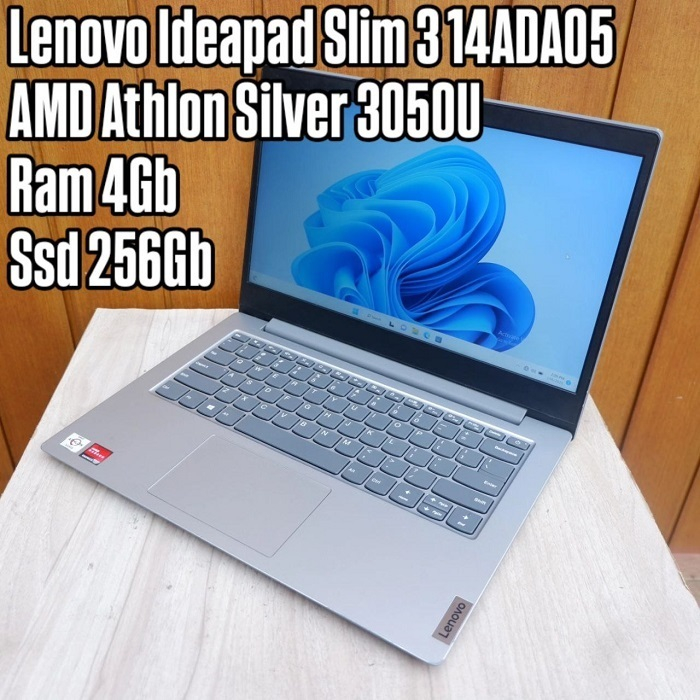 Laptop Lenovo Ideapad Slim 14ADA05 AMD Athlon Silver 3050U Ram 4Gb Ssd  256Gb Normal Siap Pakai Laptop Murah Laptop Malang Laptop Gaming