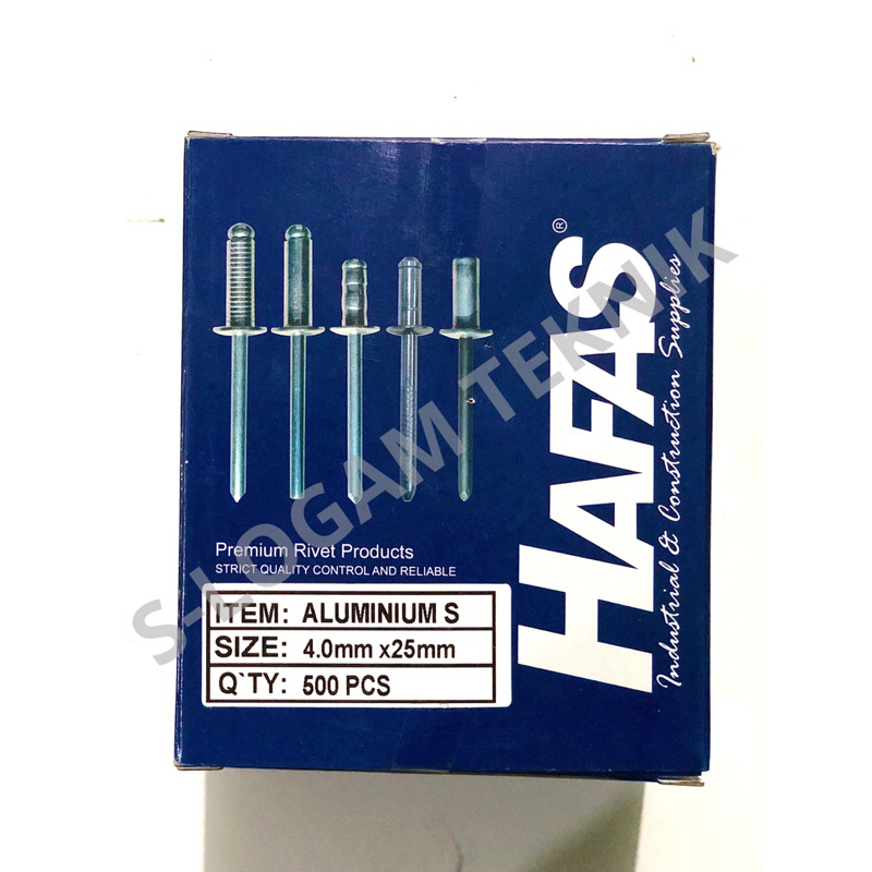 Jual Paku Rifet Rivet 4.0 x 25 mm HAFAS Aluminium Stainless Steel ...