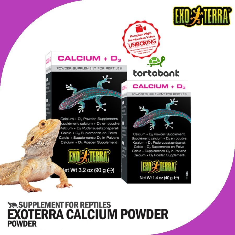 Jual EXOTERRA CALCIUM POWDER + D3 EXO TERRA - KALSIUM BUBUK + D3 ... - Calcium Powder For Juvenile Tortoises