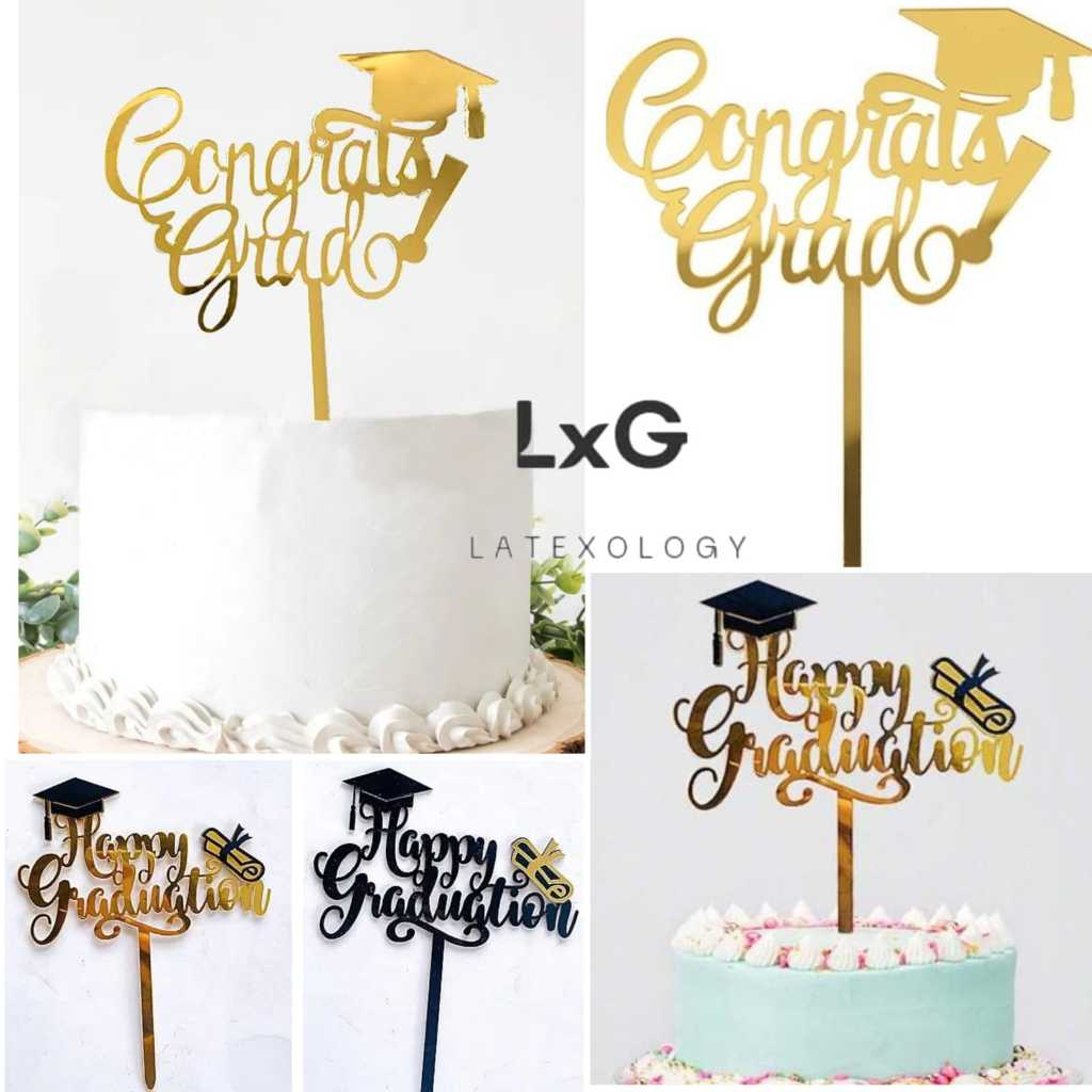 Jual Cake Topper Congrats Grad - Graduation Akrilik - Topper Kue ...