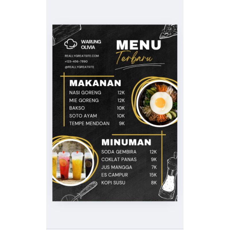 Jual cetak menu + laminating (free desain) ukuran A4 | Shopee Indonesia