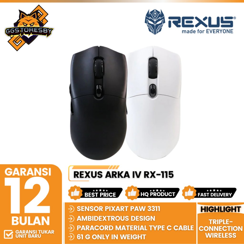 Jual Rexus Arka Iv Rx-115 Triple-Connection Wireless Gaming Mouse ...
