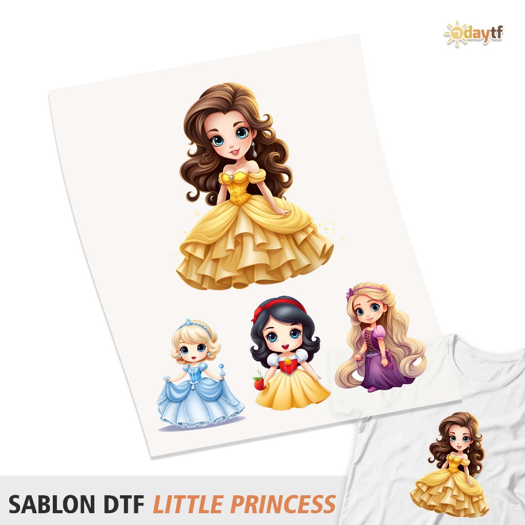 Jual SABLON DTF PRINTING - LITTLE PRINCESS | Sablon kaos, sablon ...