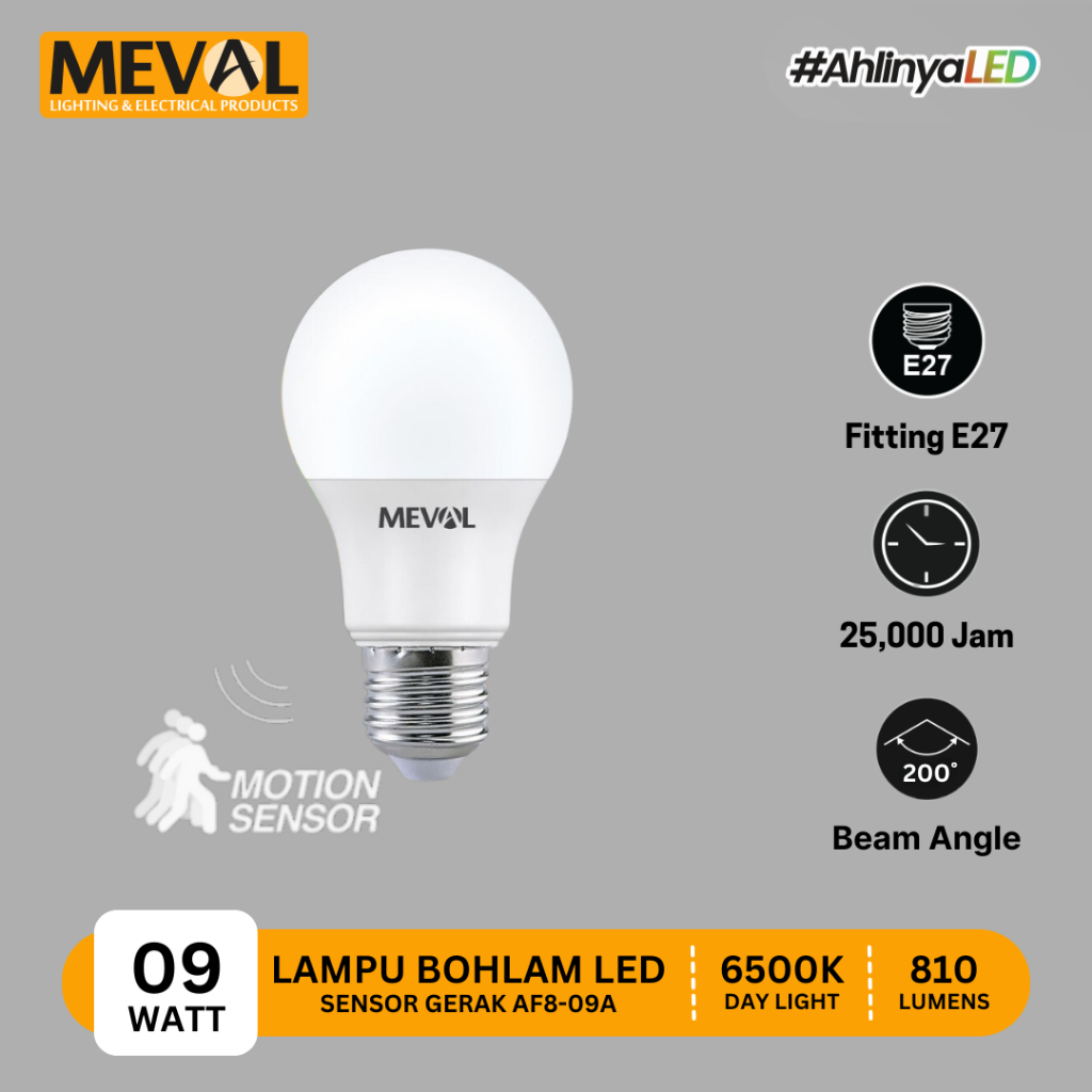 Jual MEVAL Lampu Sensor Gerak LED Motion Sensor 9W - Putih | Shopee ...