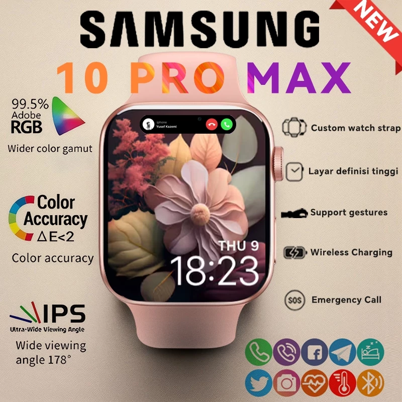 Samsung samrt watch 10 pro max original with 2.2" hd amoled display