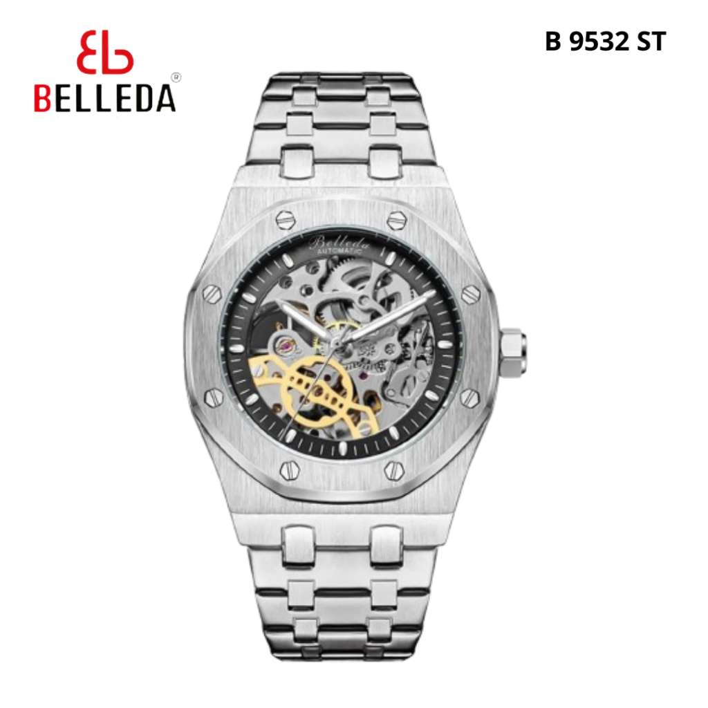 Jual Jam Tangan Pria Belleda 9532 Automatic Rantai Stainless Steell ...