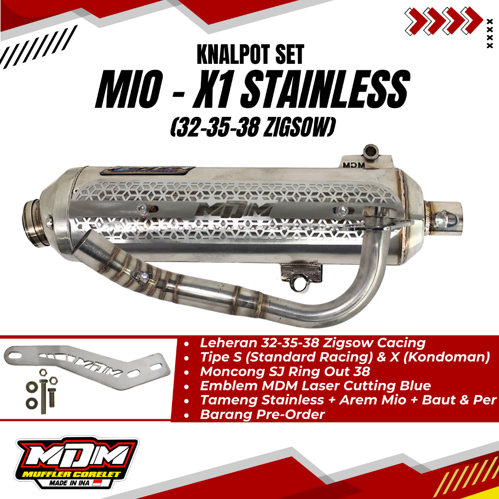 Jual MDM RACING MUFFLER Kenalpot Stainlish Standard Racing / Kondoman ...