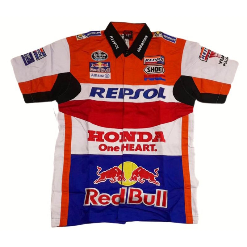 Jual Kemeja Premium Honda Repsol Racing Team MotoGP HRC RedBull Limited ...