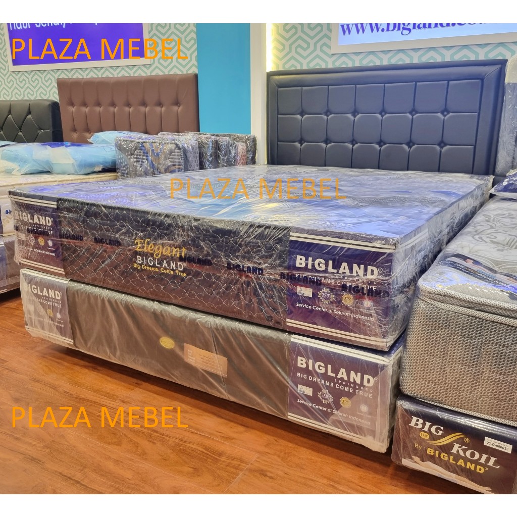 Jual SET Spring Bed Bigland Elegant / Elegan + HB Zella Springbed ...