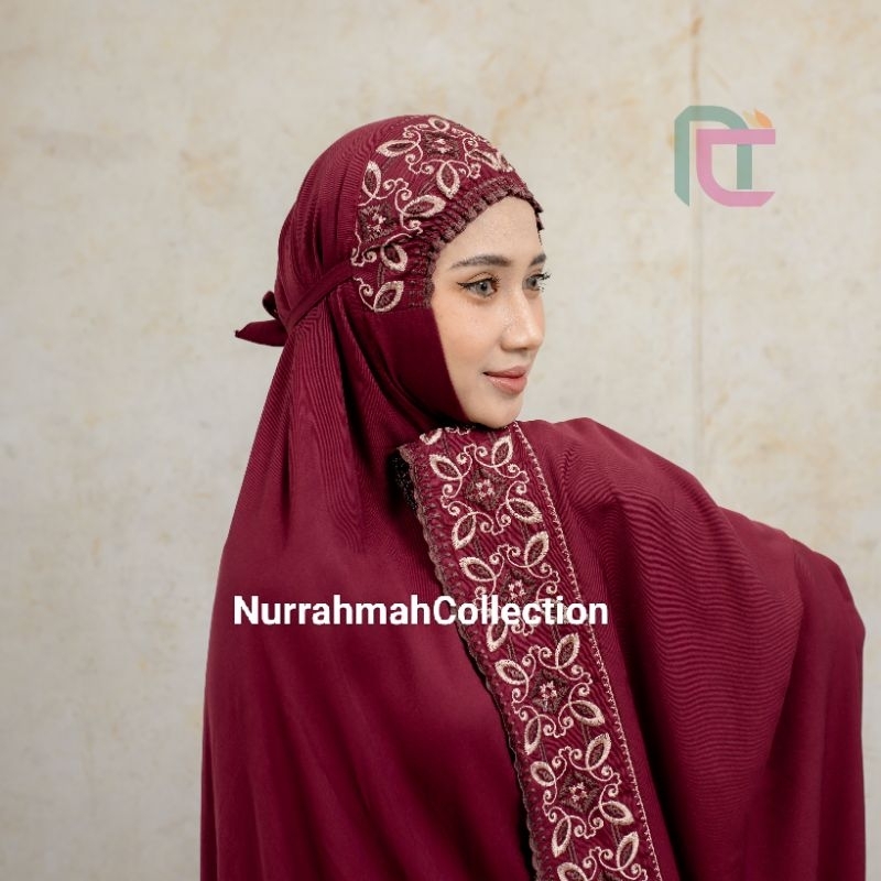 Mukena Dewasa Rayon Twill Model Telekung Bunga Songket