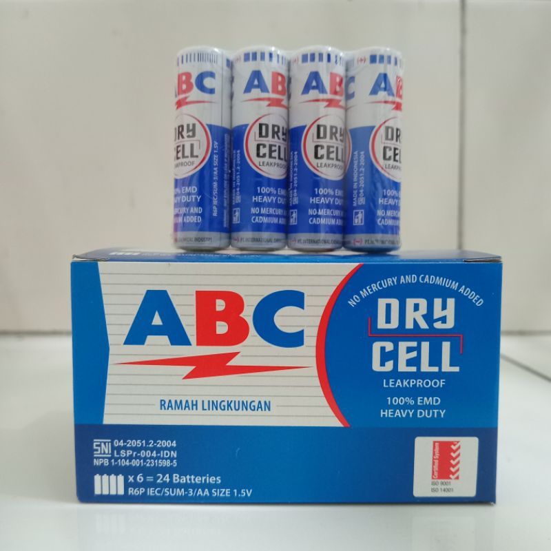 Jual BATERAI ABC AA UKURAN SEDANG ISI 4 PCS/BATERAI JAM DINDING/BATERAI ...