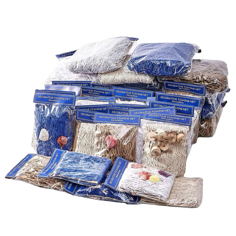 Jual Mediterania Jaring Ikan Laut Dengan Ornamen Kerang Jaring Dekorasi ...