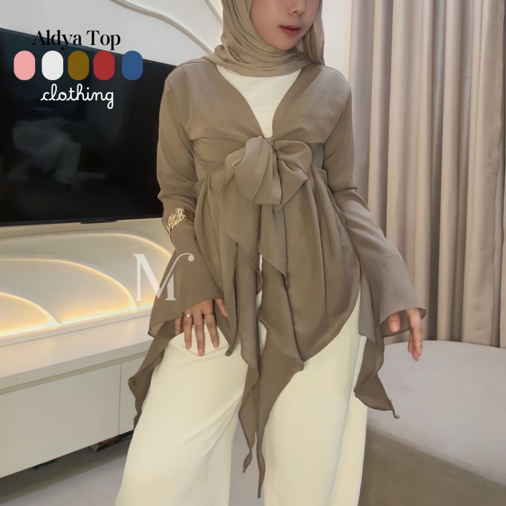 Jual MAHARA- Aldya Top Outer Wanita Cuttingan Asimetris Model Lengan ...