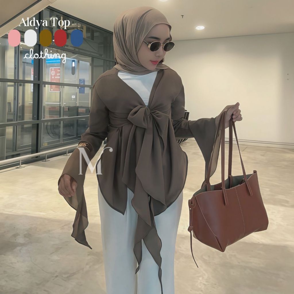 Jual MAHARA- Aldya Top Outer Wanita Cuttingan Asimetris Model Lengan ...