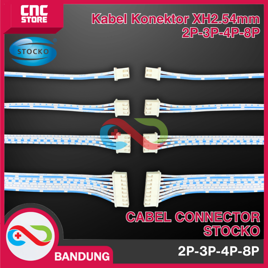 Jual Kabel Konektor XH2.54mm 2P-3P-4P-8P Blue and White Cable Connector ...