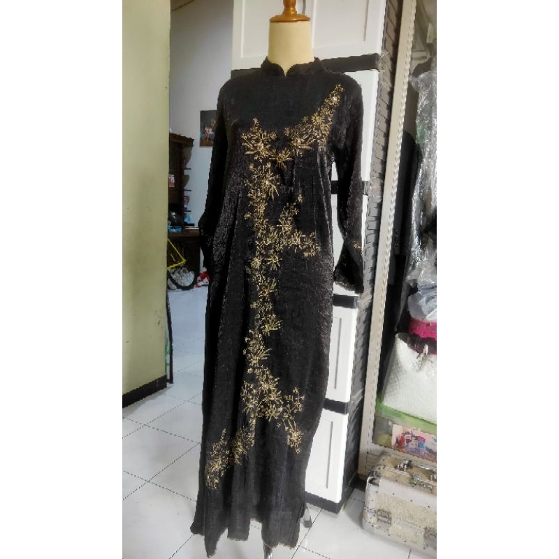 Jual PL Dress/Gamis Hitam Kerah Shanghai ( M) | Shopee Indonesia