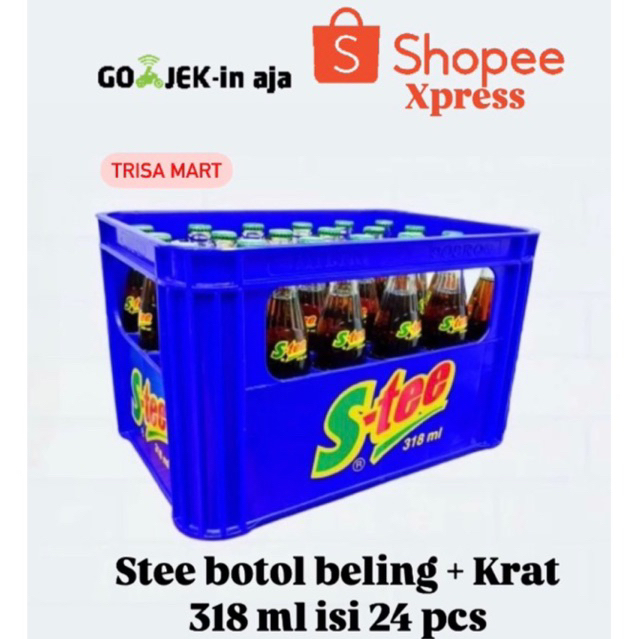 Jual Stee botol beling + krat 318 ml isi 24 pcs | Shopee Indonesia