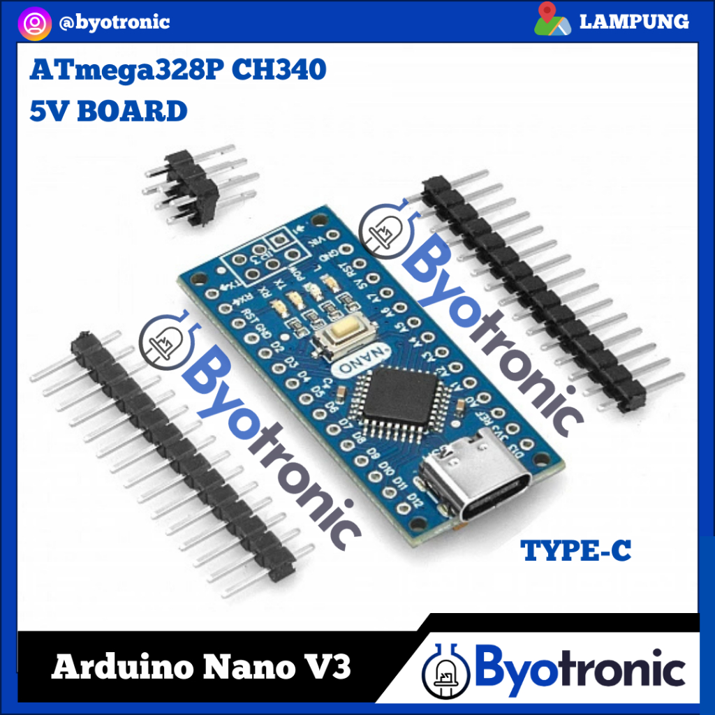 Jual Arduino Nano V3 3.0 ATMEGA328P CH340 CH340G 5V Board | Shopee ...
