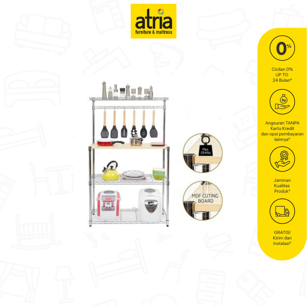 Jual Atria Rak Dapur Metal Multifungsi Dalton | Shopee Indonesia