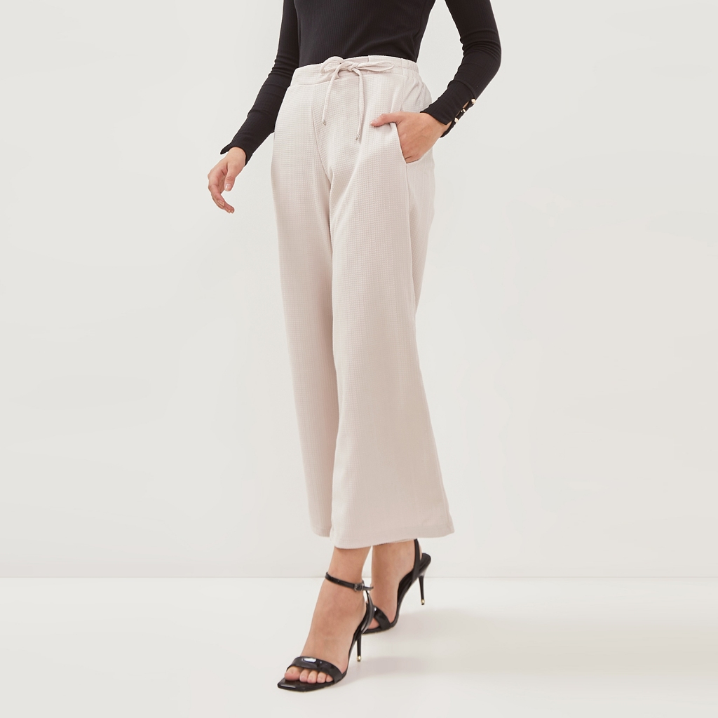Jual SIMPLICITY Knit Side Waist Ribbon Culotte Pants | Shopee Indonesia