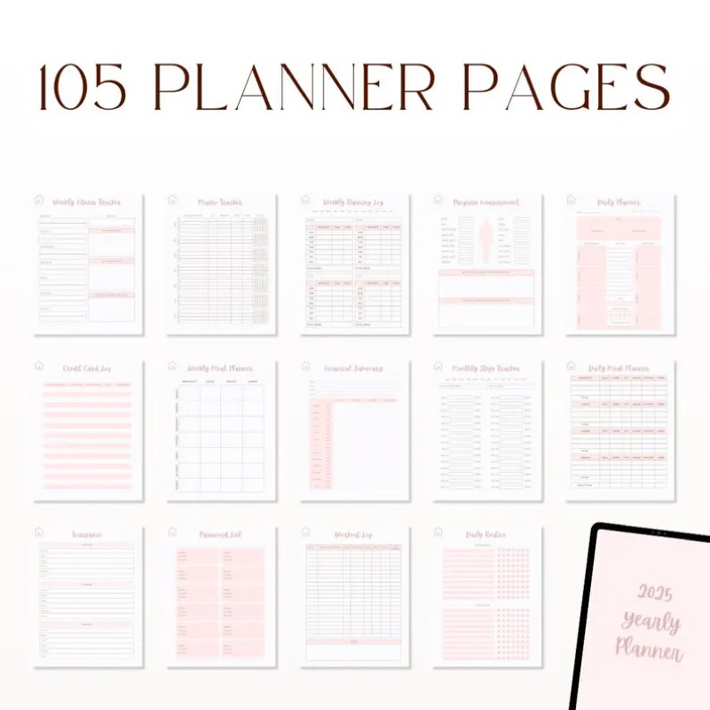 Jual 2025 Digital Planner Simple Minimalist Pink Style GoodNotes ...