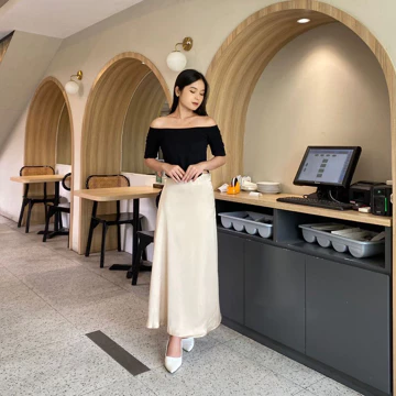 ZAYIDA Satin Slik Skirt Rok Satin Premium Panjang Rok Satin Flowly Korean Style