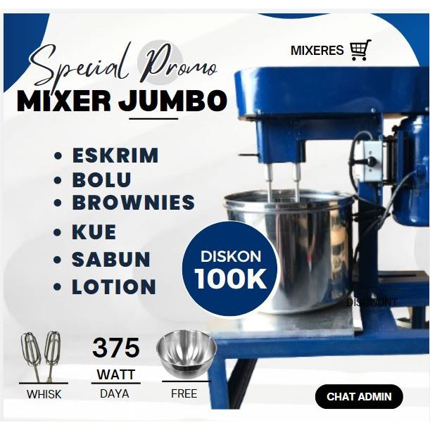 Jual stand mixer es krim mesin adonan roti rakitan - mixer kue DAMAR ...