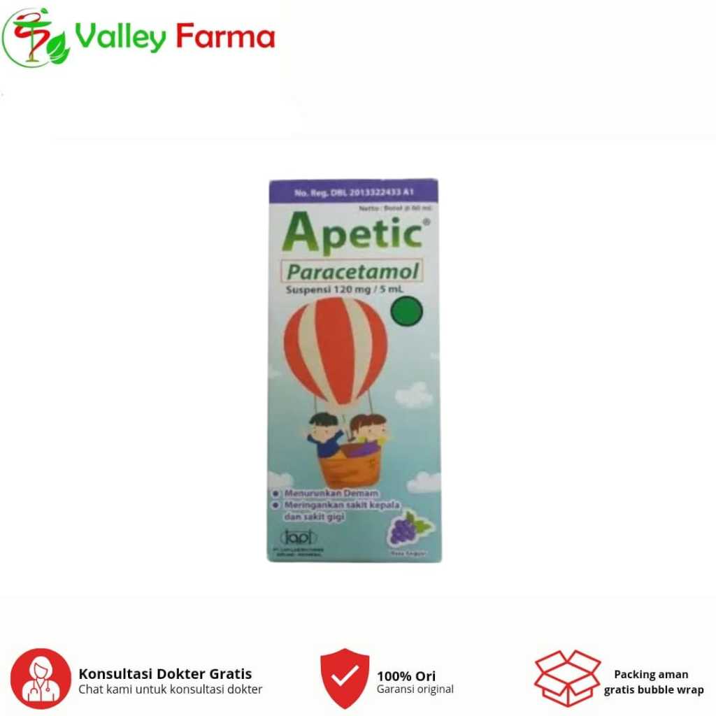 Jual Apetic Suspensi Membantu Menurunkan Demam & Sakit Kepala (60 ml ...