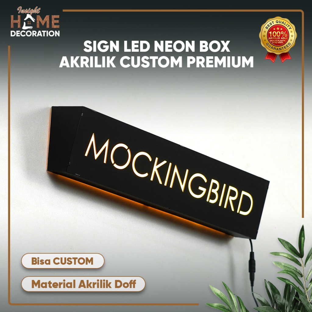 Jual Lampu Tanda Dinding Neon Box Tulisan Bahan Akrilik Black Doff ...