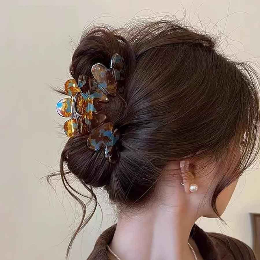 Jual Jepit Rambut Selulosa Asetat Bentuk Daun Summer Large Petal ...