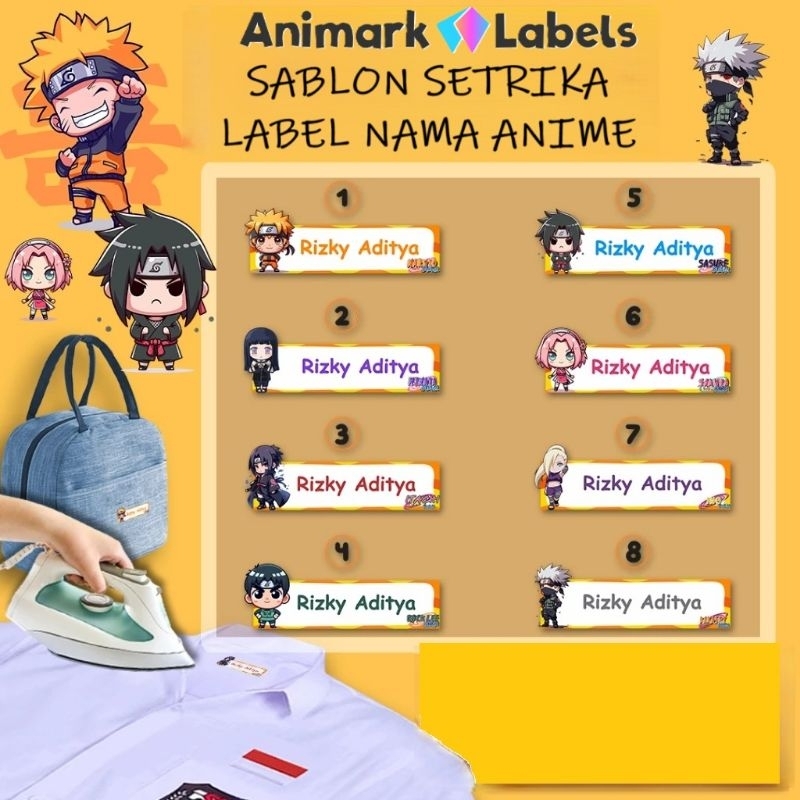 Jual AniLab Sticker / Label CUSTOM NAMA Kain Sablon Setrika Label Baju ...