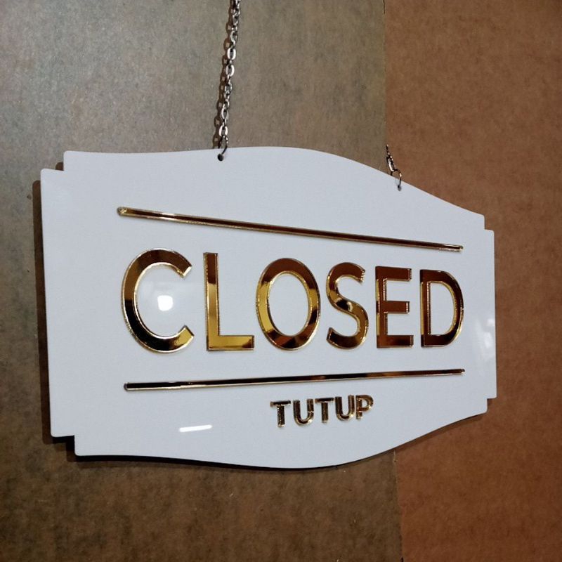 Jual Signage Open Closed Bolak Balik Acrilik Timbul ( Seri A ) | Shopee ...