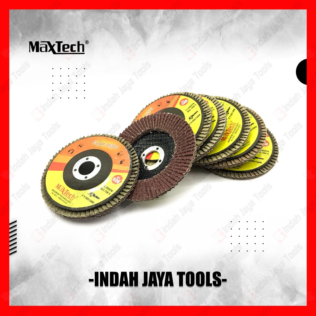 Jual MAXTECH Flap Disc Grit 60 80 100 120 150 180 240 - Amplas Tumpuk ...