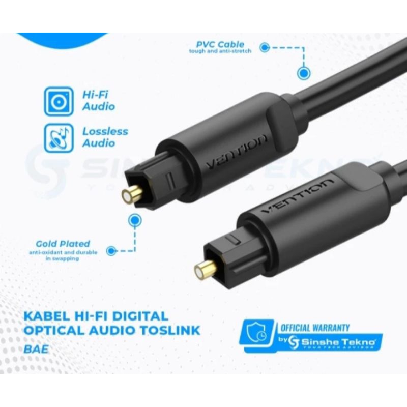 Jual Vention Kabel Toslink Digital Audio Optical Fiber Optik - BAE ...