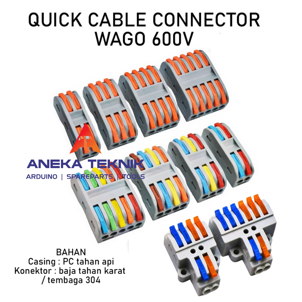 Jual Quick Cable Connector WAGO 600V / Terminal Block Penghubung Kabel ...