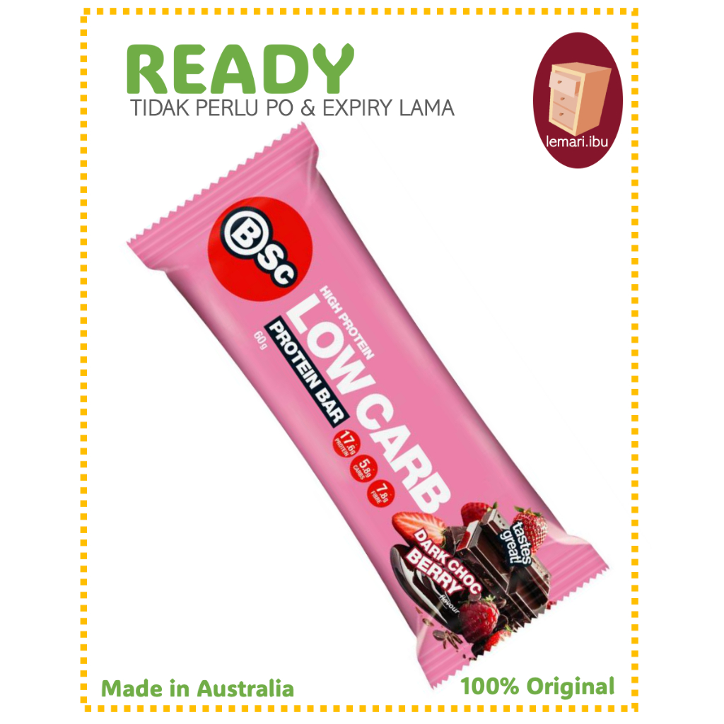 Jual BSC Bodyscience High Protein Low Carb Bar Dark Choc Berry 60g ...